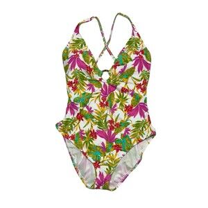 INTO THE BLEU Vacation Floral One Piece‎ Swimsuit Women’s Size Large MSRP $116